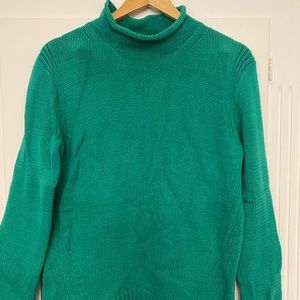 J Crew emerald green turtle-neck sweater.